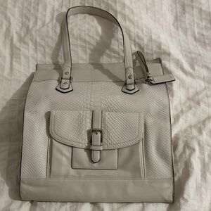 Coach Charlie embossed python leather large tote bag